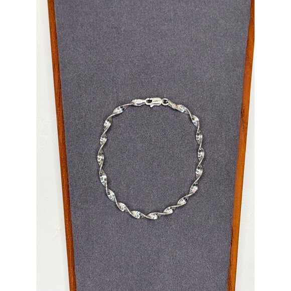 Vintage Italian Sterling Silver Ribbon Twist Bracelet – 6.75” – 925 Italy - Picture 5 of 8